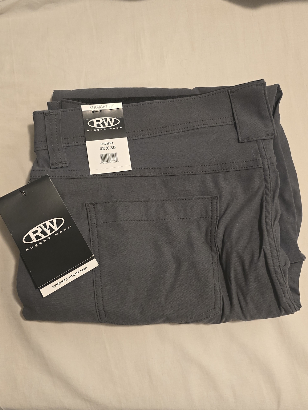 RW Rugged Wear Straight Fit Utility Pants - Charcoal Gray 42x30